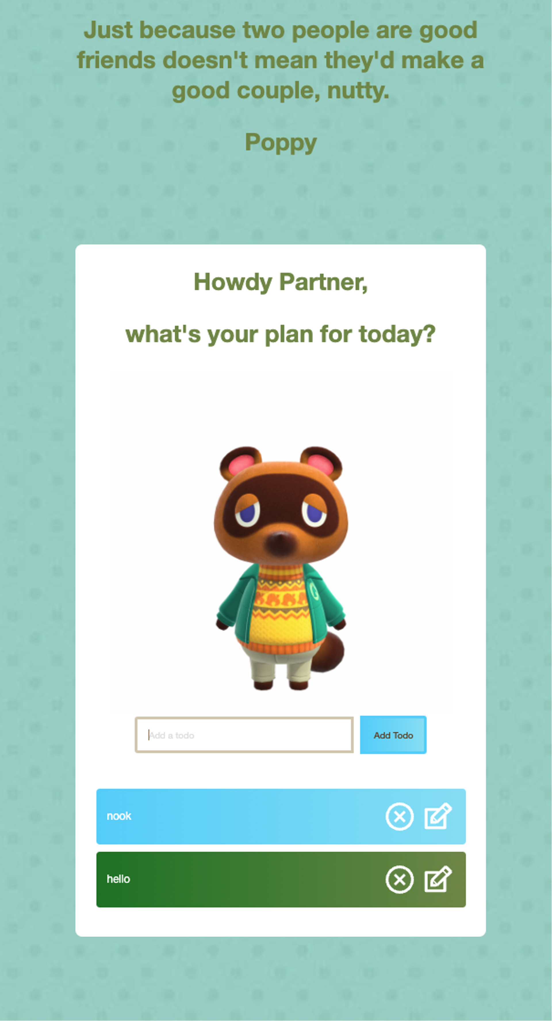 Animal Crossing app